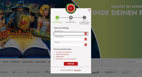 7Melons Registrierung